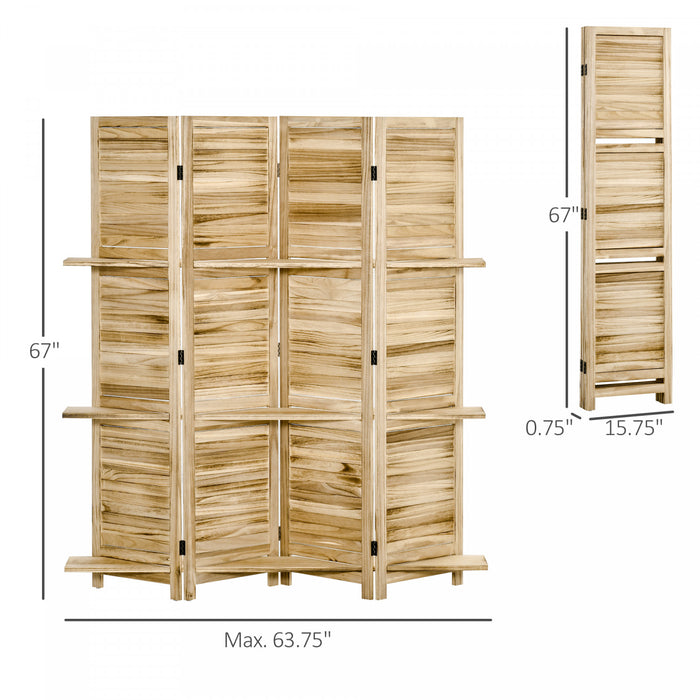 Homcom 4 Panel Room Divider, Portable Privacy Screen