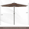 Costway 12 FT Patio Umbrella Outdoor Market Umbrella with Crank Handle 8 Sturdy Ribs Coffee