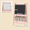 Qaba Art Easel for Kids, 3-in-1 Double-Sided Kids Easel with Paper Roll, Whiteboard & Chalkboard, 2 Storage Boxes, Gift for Boys, Girls Ages 3-8, Pink, Fox and Rabbit