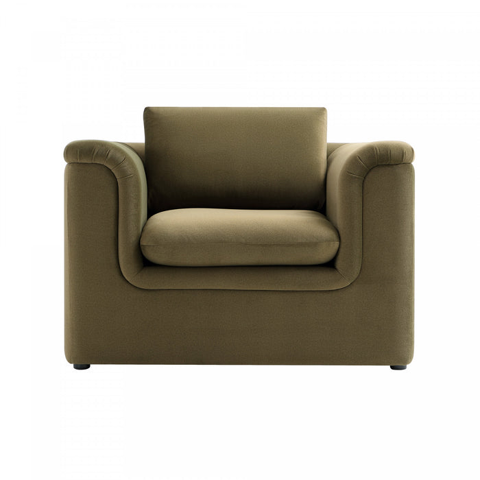 Haven Contemporary Modern Upholstered Accent Chair in Forest Green