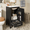 Wayne 18 Inch Compact Modern Bathroom Vanity with Ceramic Sink, Black | Meuble de salle de bain compact moderne Wayne 18 pouces avec lavabo ceramique, noir