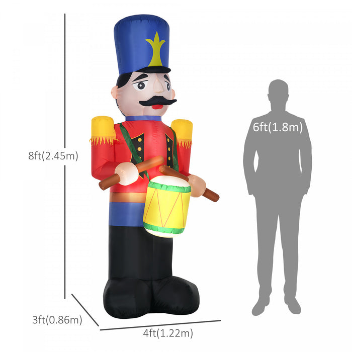 Homcom 8ft Walnut Soldier Inflatable Christmas Decoration