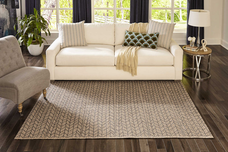 Linden Contemporary 6'7\" x 9'6\" Area Rug in Brown Indoor Area Rug