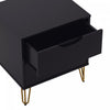 Avira Mid-Century Modern 20" Nightstand in Black (2-Drawer) | Table de nuit Avira style milieu du siecle moderne 20" en noir (2 tiroirs)