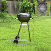 Outsunny 17" Kettle Charcoal BBQ Grill with BBQ Accessories, Barbecue Grill with Ash Catcher, Shelf, Handles, Wheels, for Patio Backyard Party, Outdoor Cooking (Black)