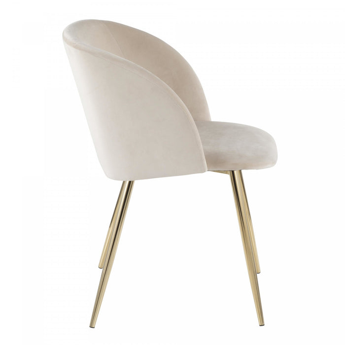 LumiSource Fran Cream Velvet Contemporary Dining Chair - Set of 2