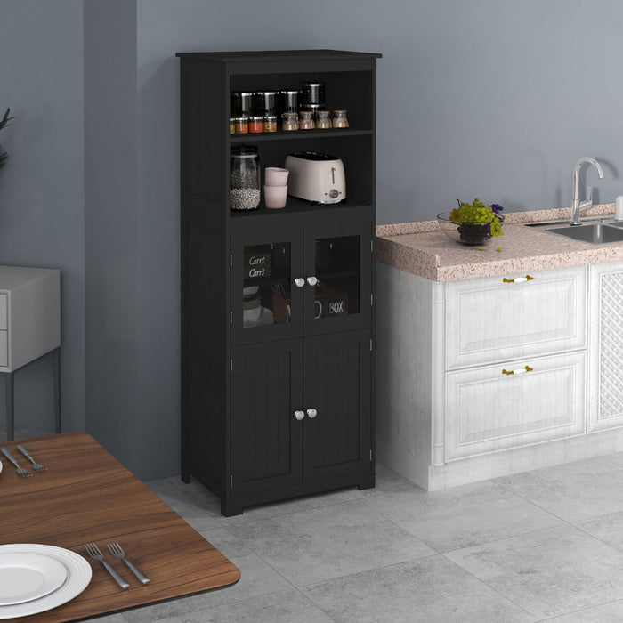 HOMCOM 63\" Buffet with Hutch, Storage Cabinet with Adjustable Shelf