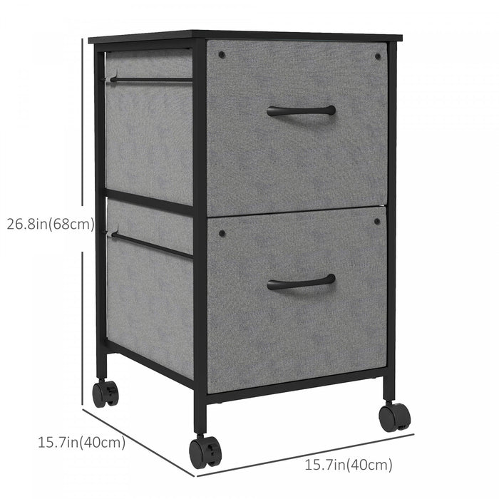 Vinsetto Mobile File Cabinet With Drawers, Hanging Bars For Letter