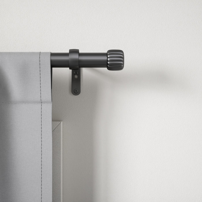 Umbra Cleo Matte Black Expandable 1\" Curtain Rod - 66\"-120\" 