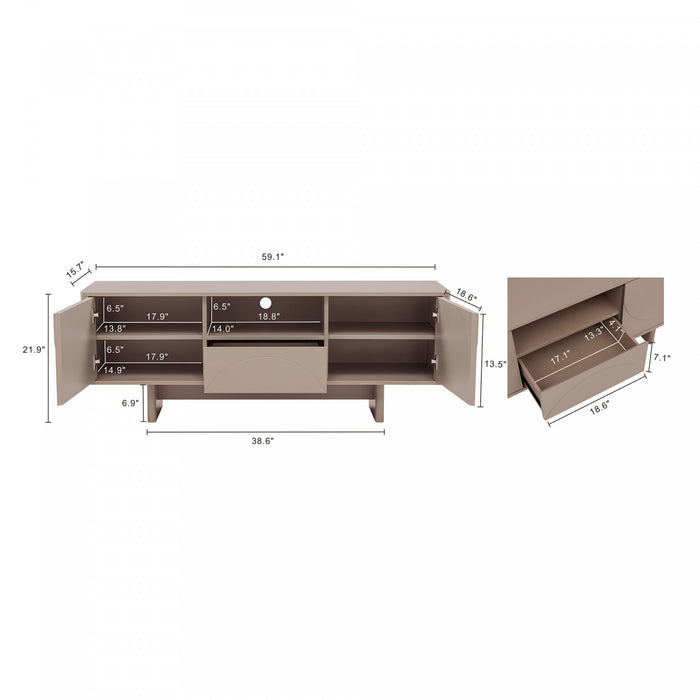 Ella Modern 59\" TV Stand in Mocha