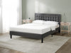 Dachelle Upholstered Platform Bed with Headboard in Dark Grey - Queen Size | Dachelle lit plateforme rembourré avec tête de lit gris foncé - Grand