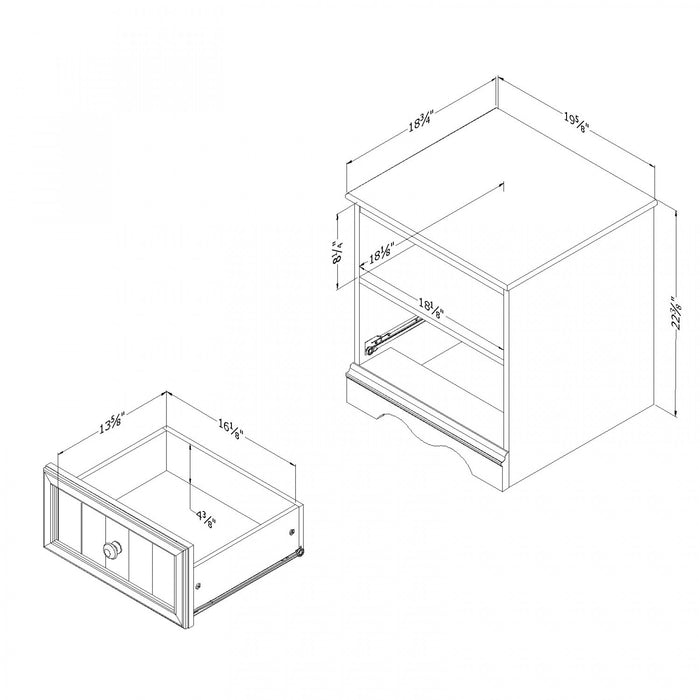 Savannah 1-drawer Nightstand - End Table With Storage - Pure White