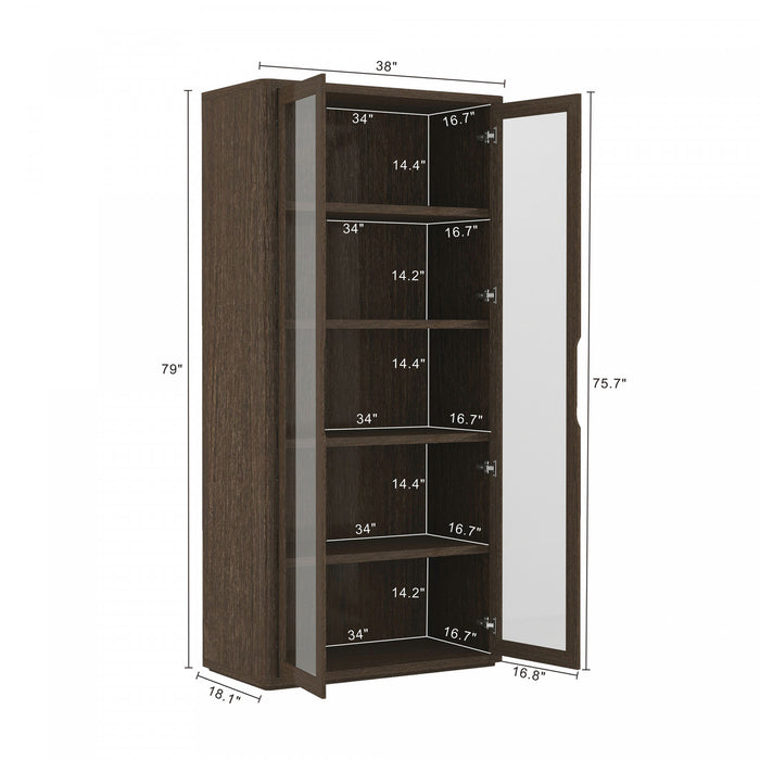 Rivington Modern 38\" Bookcase Cabinet in Walnut - Set of 3