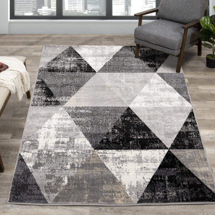 Covington Distressed Triangles Area Rug - 2'8\" x 7'7\"