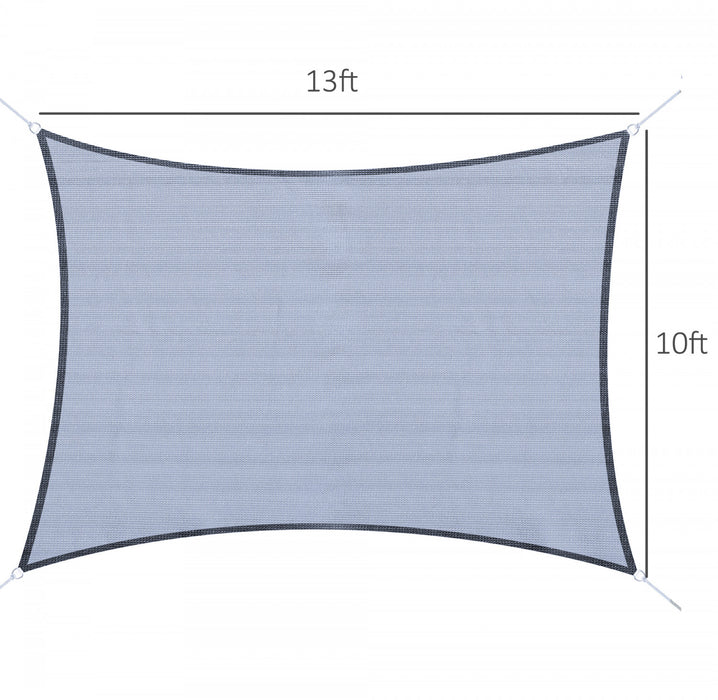 Outsunny Rectangle 10' X 13' Canopy Sun Sail Shade Garden Cover Uv Protector Outdoor Patio Lawn Shelter With Carrying Bag (grey)