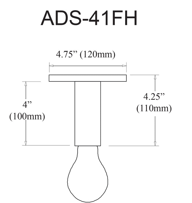 Dainolite Adams 1 Light Flush Mount Aged Brass Lamp
