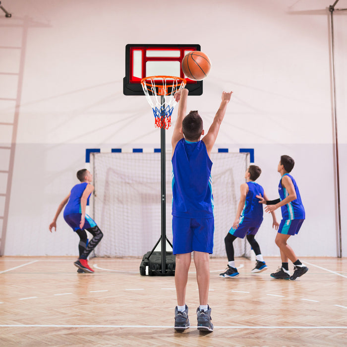 Costway Kids Basketball Hoop Portable Backboard System With Adjustable Height Ball Storage