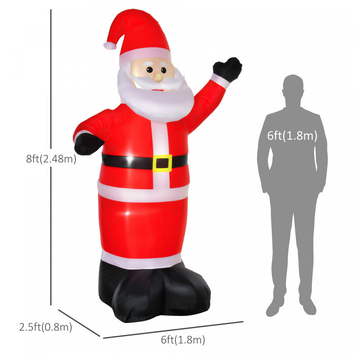 Homcom 8ft Santa Claus Inflatable Christmas Decoration