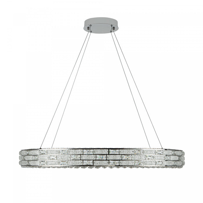 Elegance Integrated Led Chandelier 40\", Chrome With Crystal Glassware
