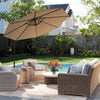 Costway 10FT Patio Offset Hanging Umbrella Easy Tilt Adjustment 8 Ribs Backyard Tan