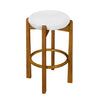 Olivia Rubberwood Indoor Round Seat Bar Stool Set of 4 with Durable Frame and Fabric | Olivia – Lot de 4 tabourets de bar d’interieur en bois d’hevea avec assise ronde, structure durable et revetement en tissu