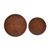 Kinley Set of 2 Modern Round Nesting Coffee Tables, Burl Veneer Cylinder Side Table Set, Brown | Ensemble de 2 tables basses rondes gigognes Kinley, tables d'appoint cylindriques placage bois, brun