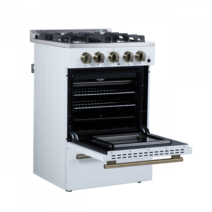 Forno Breno 24\" Freestanding Gas Range, White - FFSGS6290-24WHT