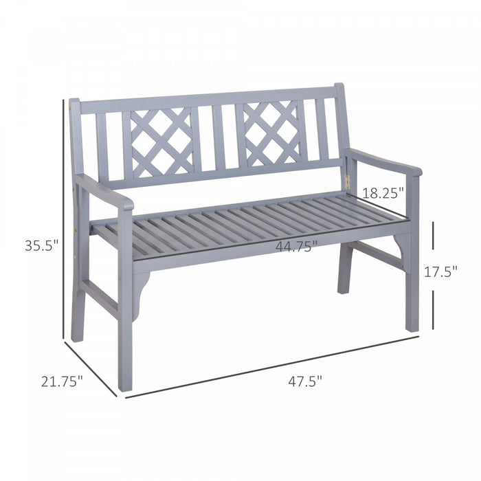 Outsunny Foldable Garden Bench,grey