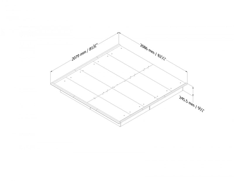 Step One Platform Bed with Moulding Pure Black - South Shore King Bed