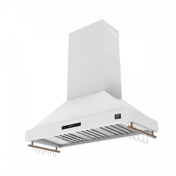 Forno Venezia 48 Inch Wall-Mounted Range Hood, White-FRHWM5503-48WHT