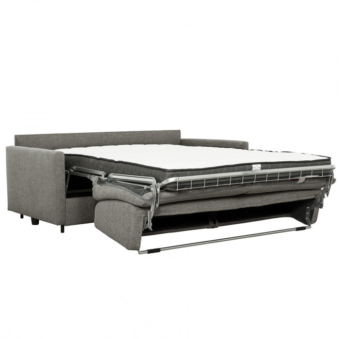 Brix 70 in. Textured Weave Euro Sofa Bed with Memory Foam Mattress - Stone