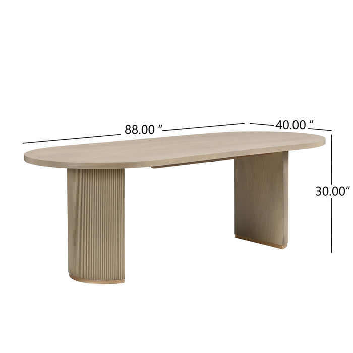 Madison Oval Solid Wood Dining Table with Double Pedestal Base,Light Natural
