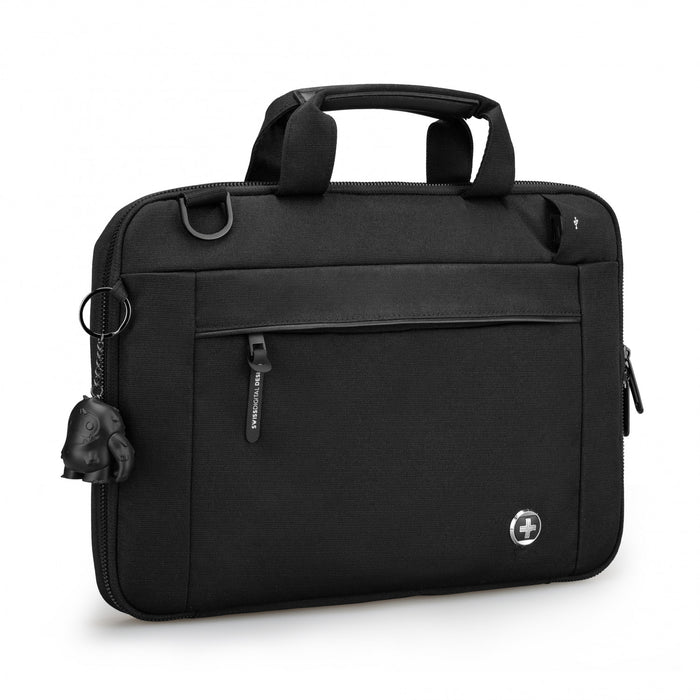 Swissdigital Bolligen 16\" Laptop Sleeve Bag – USB Charging, Water-Repellent, Add-A-Bag System, Padded Protection, Travel
