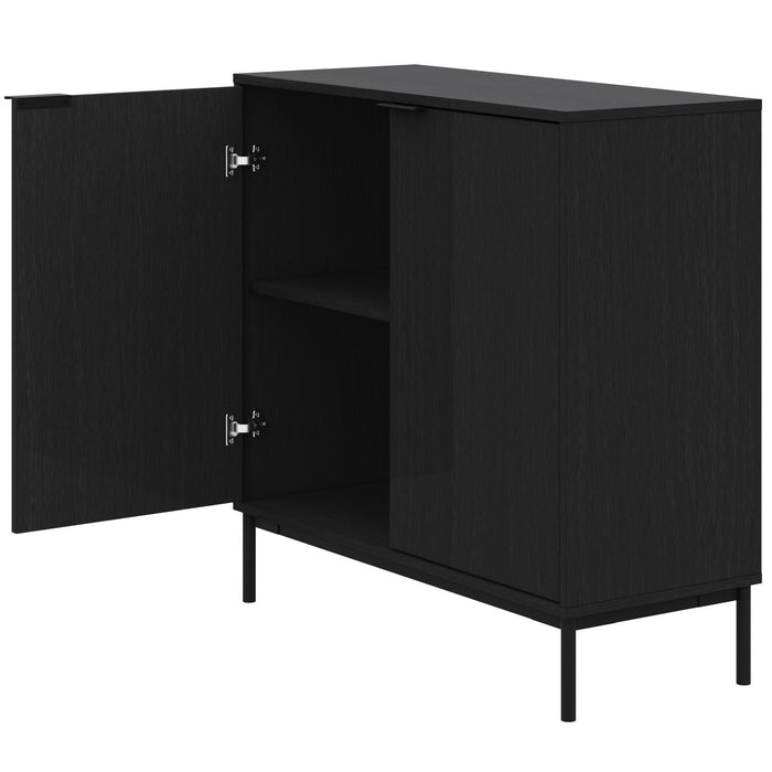 Nordika Slim 2-Door Storage Cabinet - Black