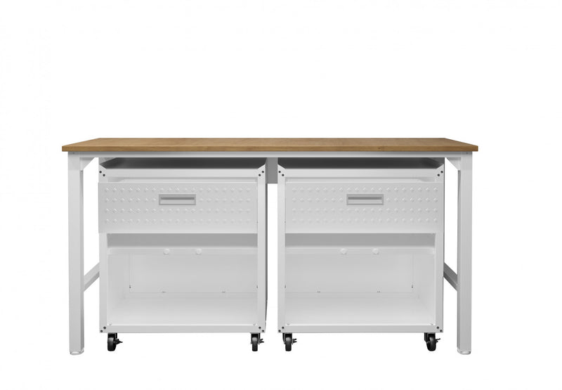 Fortress Modern 3-Piece Garage Set in White Garage Storage