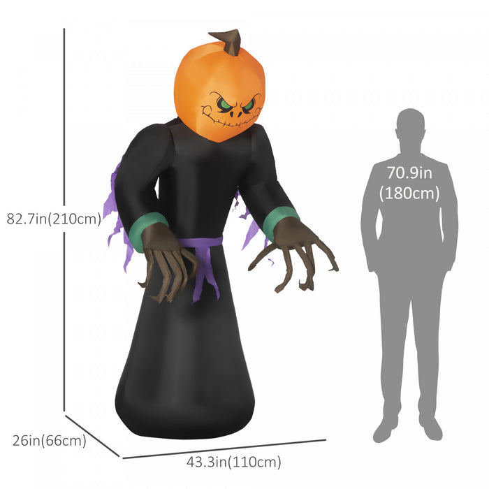 Homcom 7ft Pumpkin Reaper Inflatable Halloween Decoration