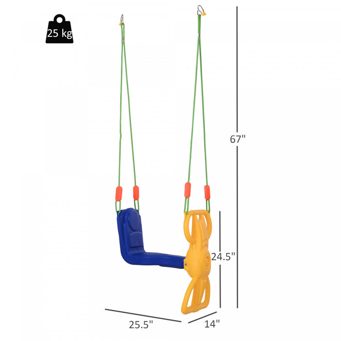 Qaba Kids Swing Set Tree Swing Children Rider Glider With Plastic Hanging For 3+ Years Old Boys And Girls Outdoor Indoor