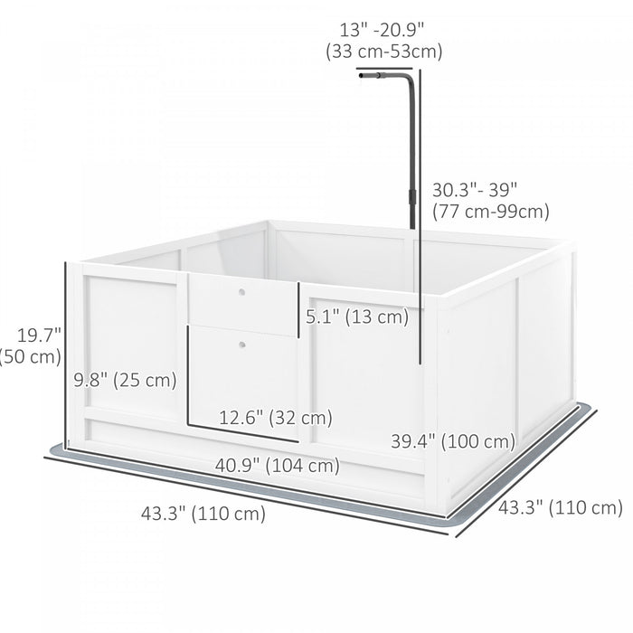 Pawhut Whelping Box For Dogs, Puppy Playpen With Retractable Light Stand, Waterproof Pad, Rail, Adjustable Height Door For Small, Medium & Large Breed Dogs, 41\" X 39\"