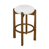 Olivia Rubberwood Indoor Round Seat Bar Stool Set of 2 with Durable Frame and Fabric | Olivia – Lot de 2 tabourets de bar d’interieur en bois d’hevea avec assise ronde, structure durable et revetement en tissu