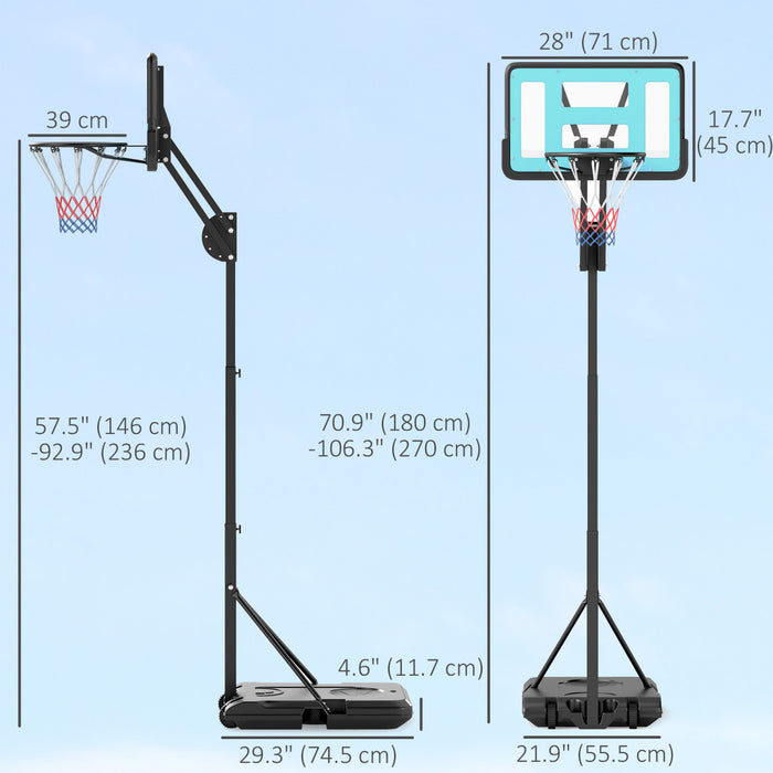 Soozier Basketball Hoop Basketball Hoop and Stand with Weighted Base, Black