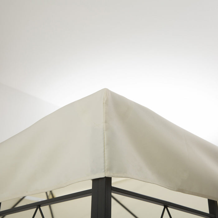 Outsunny 13.1' X 9.8' Gazebo Replacement Canopy 2 Tier Top Uv Cover Pavilion Garden Patio Outdoor, Cream White (top Only)