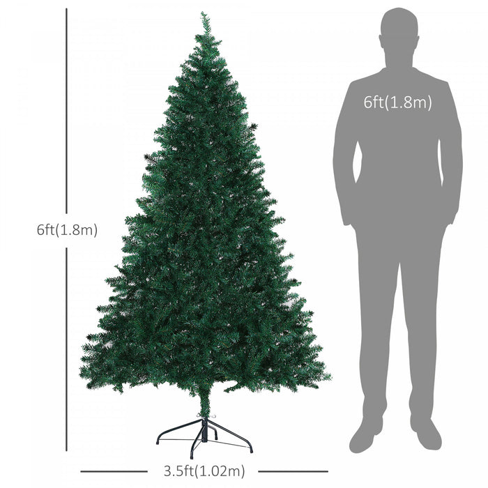 Homcom 6ft Artificial Christmas Tree With 1000 Tips