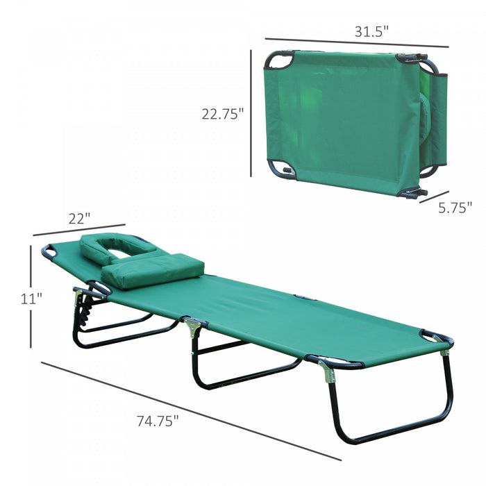 Outsunny Folding Outdoor Lounge Chair, Green