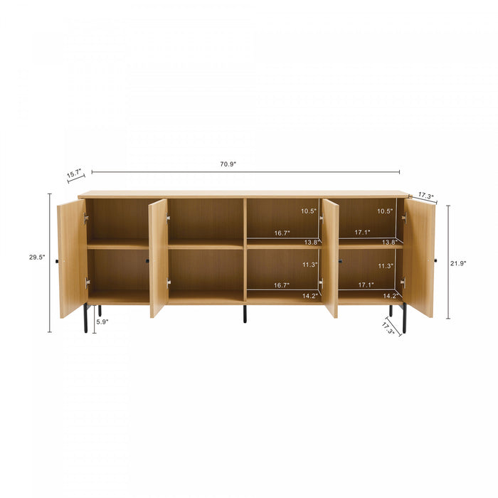 Magnolia Modern 71\" Sideboard in Light Oak Buffet