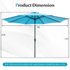 Costway 10Ft Outdoor Market Patio Table Umbrella Push Button Tilt Crank Lift Blue