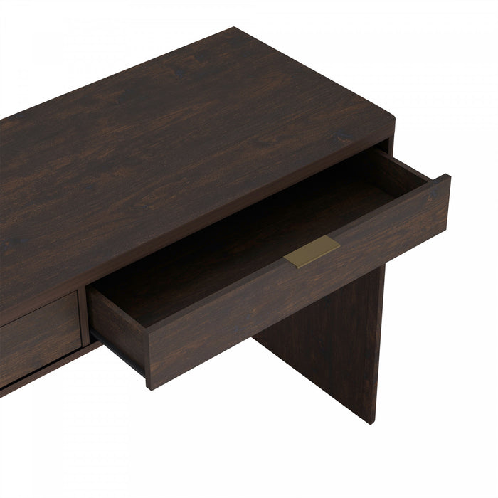 Evelyn Modern 60\" Writing Desk in Brown (2-Drawer)