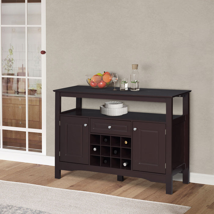 HOMCOM Sideboard Buffet Credenza Storage Cabinet with Drawer Wine Rack