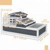 PawHut Tortoise House 2-Tier Wooden Enclosure with Balcony, Ramp and Tray, Indoor/ Outdoor Tortoise Enclosure with Ladder, Openable Roof, 44" L x 25.5" W x 23.3" H, Grey