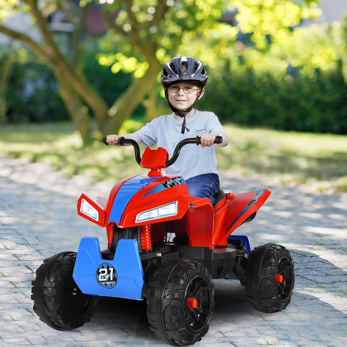Costway Kids Ride On Atv 4 Wheeler Quad Spring Suspension W/ Lights&music Red