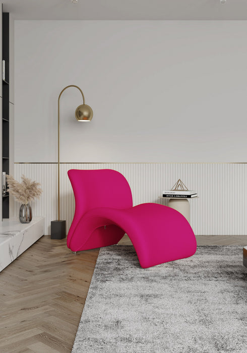 Rosebud Modern 1-Piece Accent Chair in Fuchsia, Red and Yellow